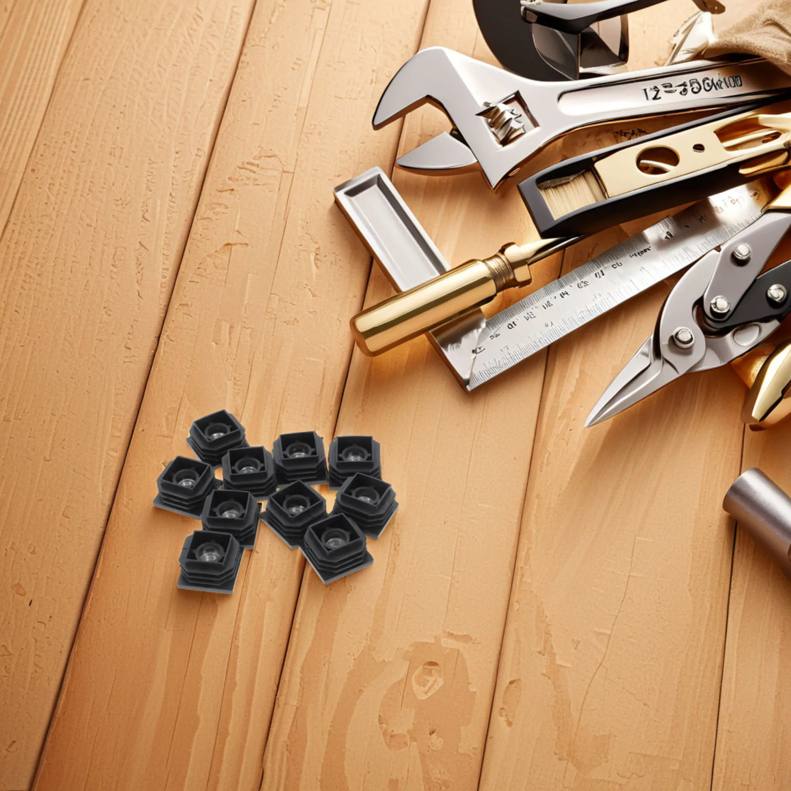 

10Pcs Wheel Sleeve Square Plastic Hole Plugs for Furniture Floor Protector Pads Chair Leg Levelers Table Leg Covers