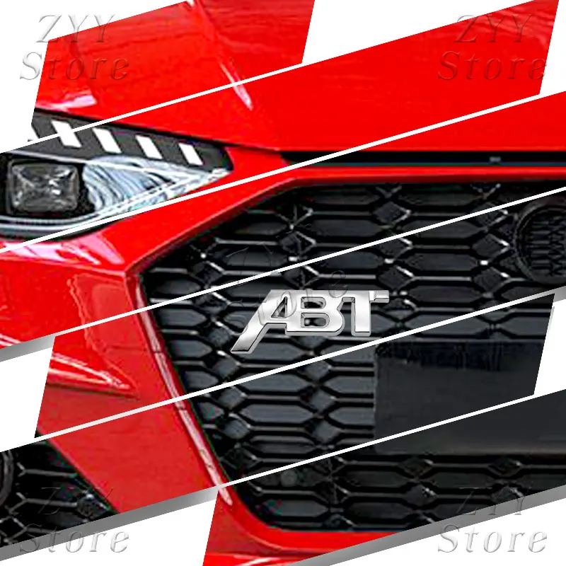 ثلاثية الأبعاد المعادن ABT شعار سيارة الجبهة شواء شعار الخلفي الجذع شارة ملصق ل SQ5 RS3 RS4 RS6 S3 S5 Q5 Q8 A3 A4 A6 ABT ملصق مائي