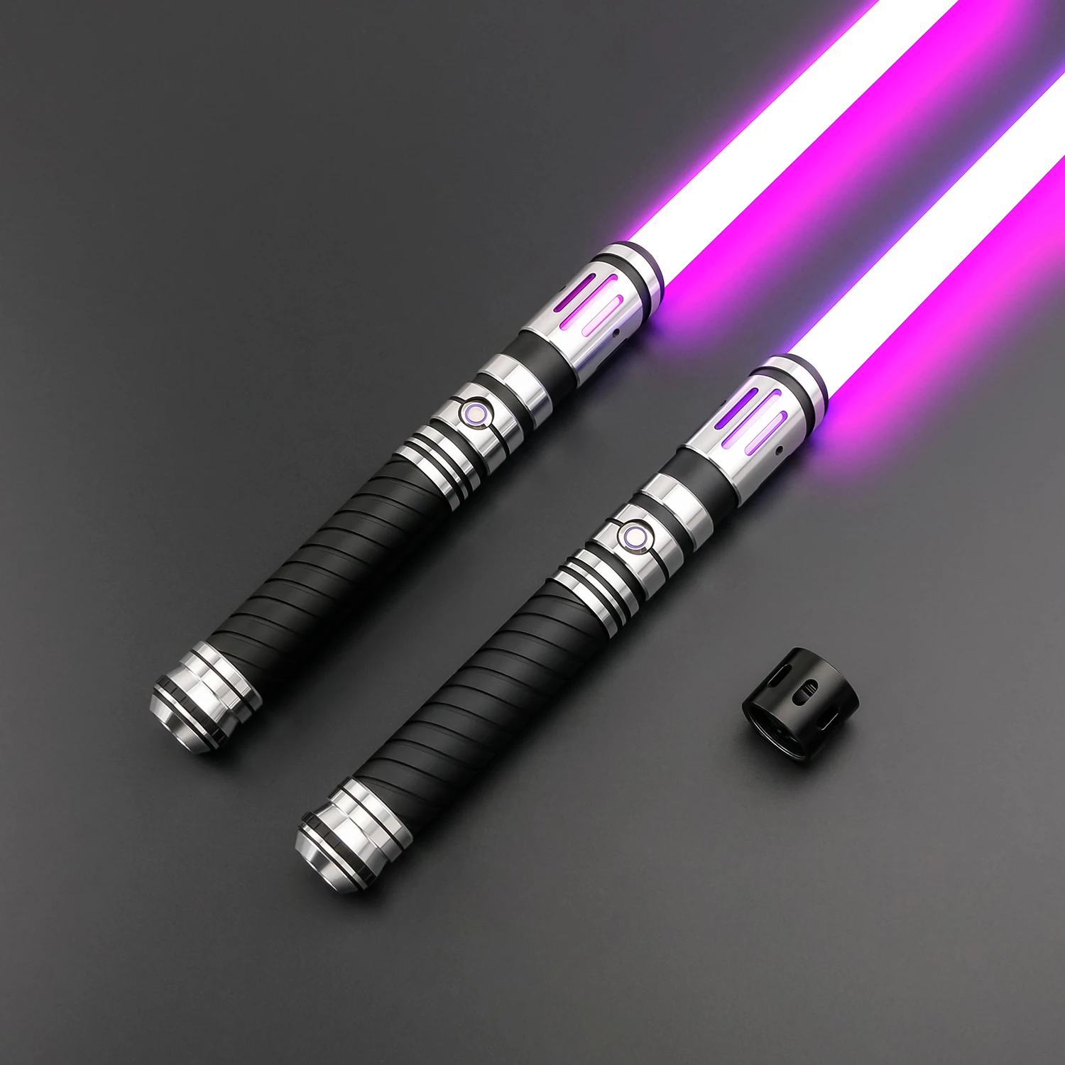 TXQSABER E04 Double Laser Swords Smooth Swing Two Metal Hilt Double Blades Heavy Dueling Free Double-edged Adapter Cosplay Gift