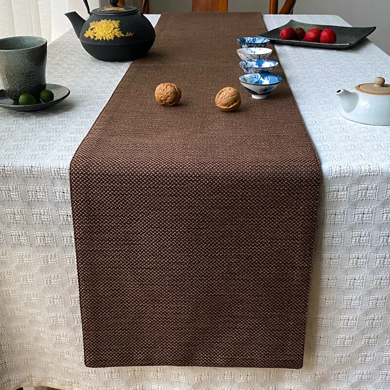 Zen Chinese style table flag Japanese style tea table fabric long strip table cloth strip tea mat tea flag tea table dry brewing