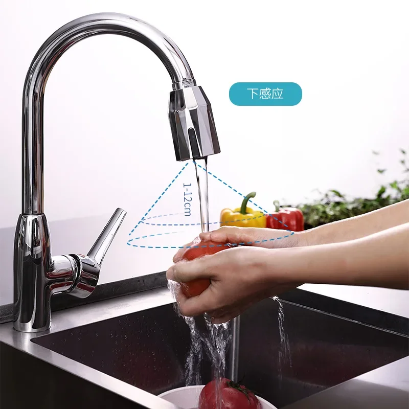 Smart Kitchen Gadgets Touchless Faucet Adaptor Water Saver USB Charge Hand Free Sensor Infrared Energy-Saving Faucet