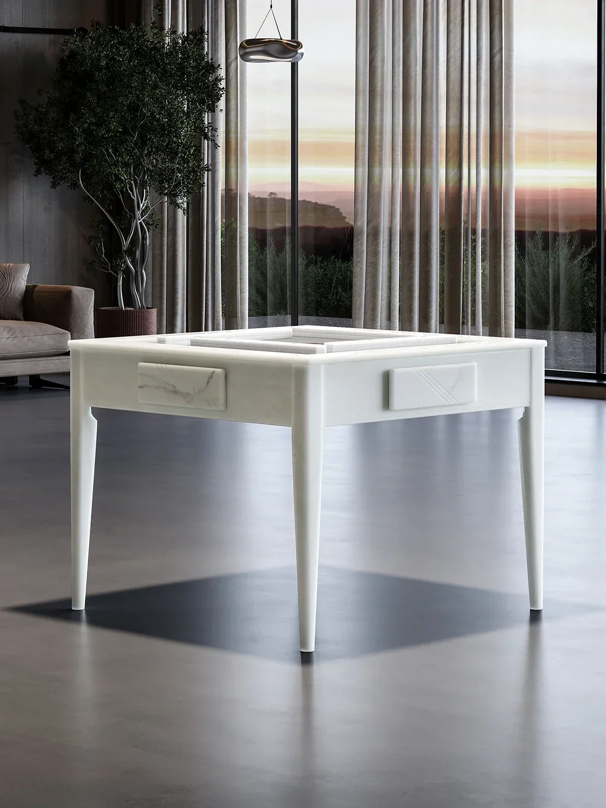 High-end imitation jade mahjong table table dual-purpose mahjong machine automatic household bass