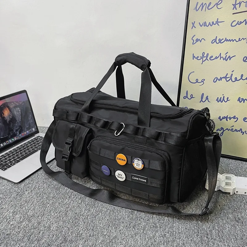

Большая вместительная спортивная сумка для путешествий, женская сумка для тренировок, многофункциональная ручная сумка с двумя плечевыми ремнями для коротких поездок