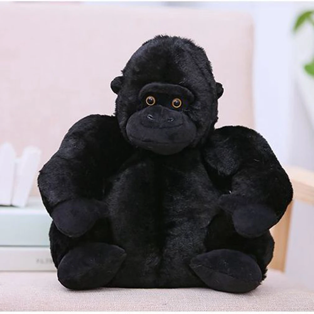 28CM Black Gorilla Plush Toy Cute Kawaii Spoof Forest Animal Doll Festival Gift For Children\'s Birthday Gifts