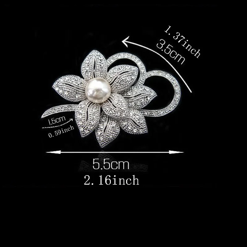 Luxury Fashion Elegant Faux Pearl Flower Brooches Pins For WomenGirls Gorgeous  Decor  Wedding Banquet Garment Ornament Gifts