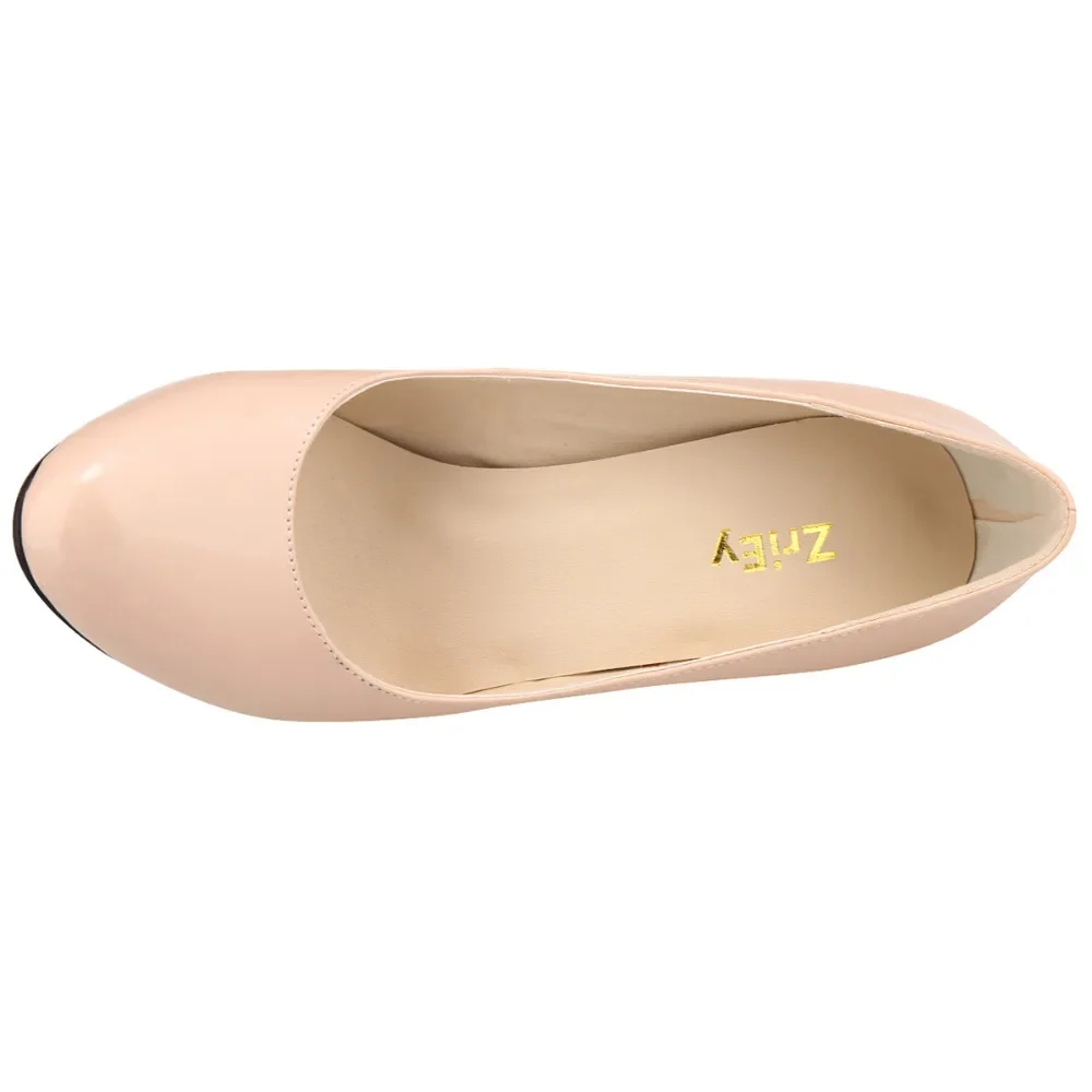 Women\'s Pumps Pointed Toe Fashion shoe High Heel Wedges Female Patent Leather Shoes Size 35-42