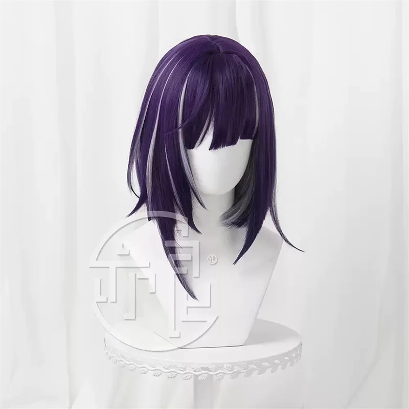 ร้อยสาย Tsukumo Ima คอสเพลย์วิกผม 40 ซม.ผมสีม่วง Last Defense Academy ปาร์ตี้ฮาโลวีนผู้หญิง Carnival Prop