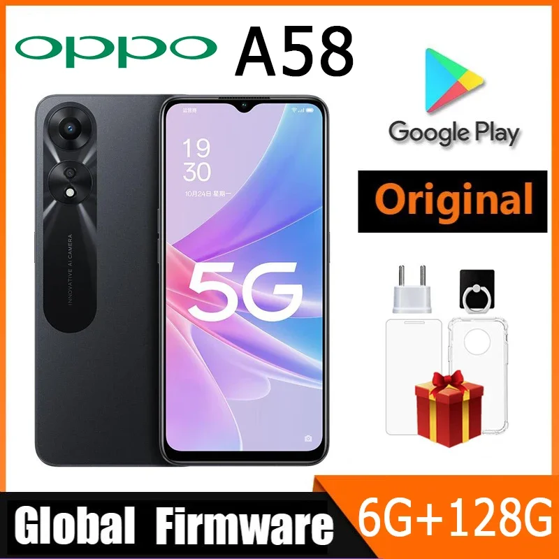 

OPPO A58 Смартфон Глобальная прошивка MTK Helio G85 RAM 6 ГБ ПЗУ 128 ГБ 6,72 дюйма Основная камера 50 МП 5000 мАч аккумулятор