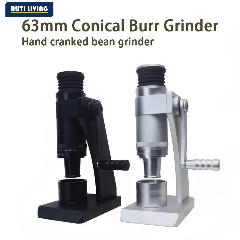 Manual Coffee Grinder 63mm 8-Core Conical Burr Grinder SOE Bean Miller Espresso with Hand Crank Grinding Machine