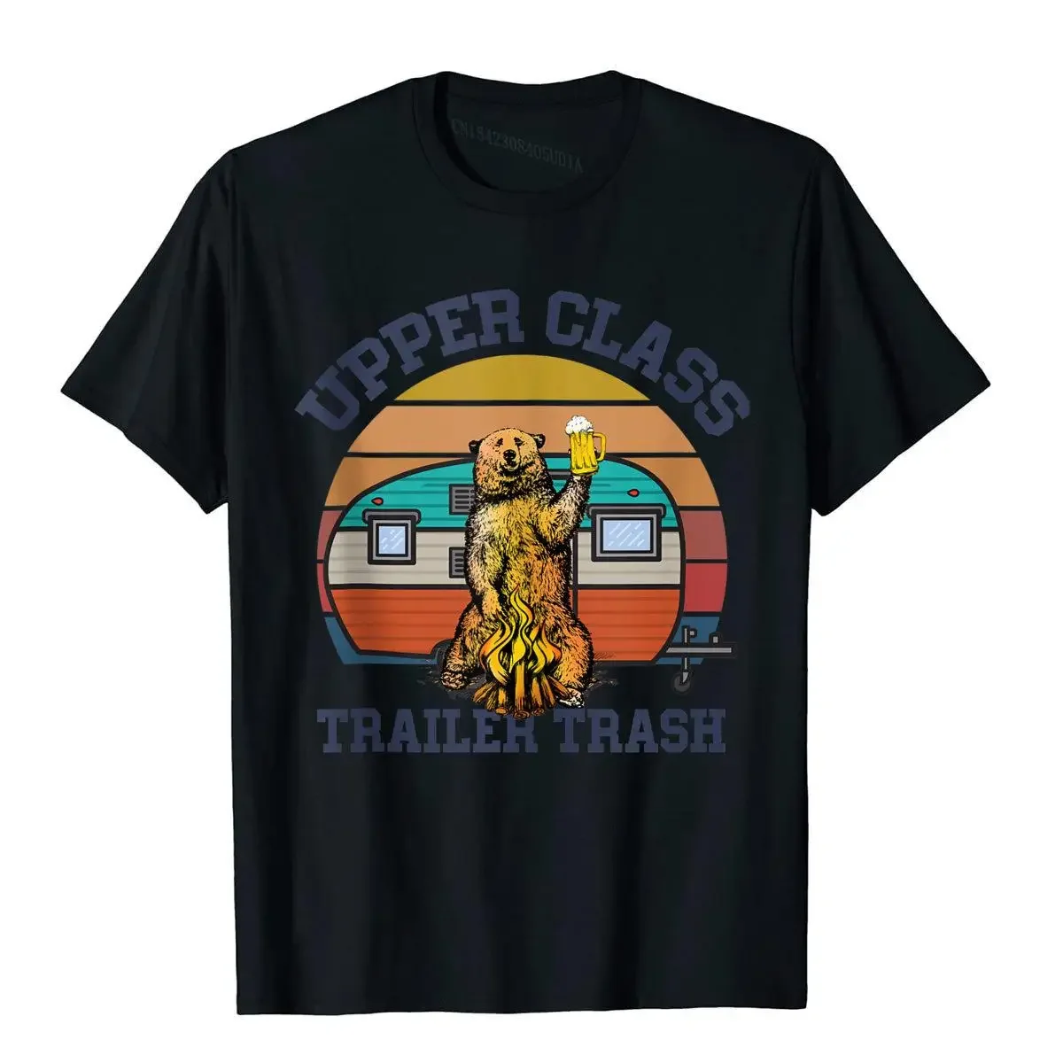 Upper Class Trailer Trash Shirt Funny Camping Lover Gift Man Top On Sale Adult Tops Shirts Fitness T Shirts Cotton Fitness