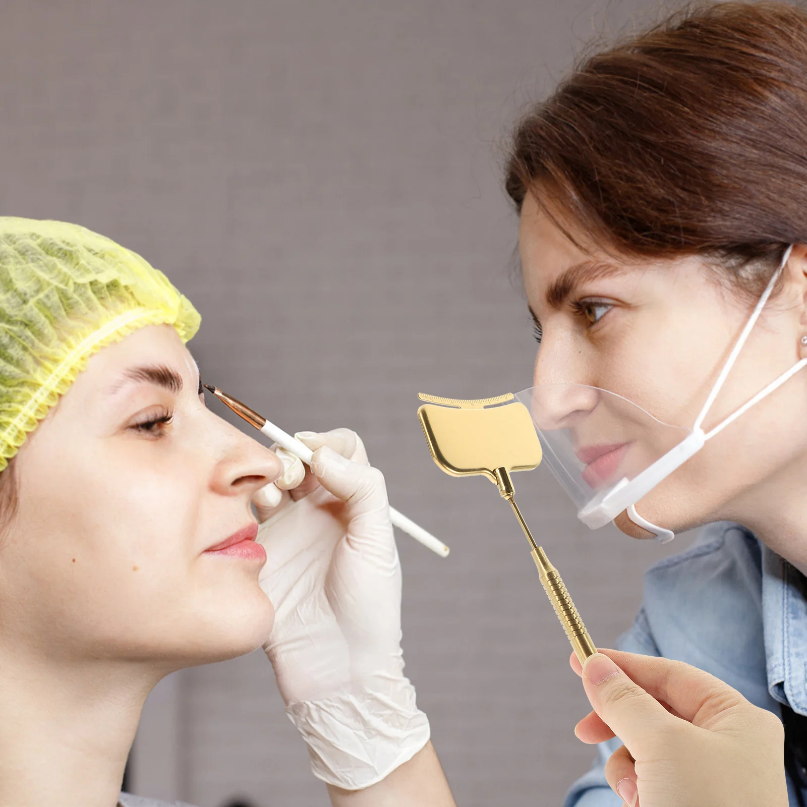 Espejo de pestañas desmontable, herramienta de pestañas de Metal pequeña para aplicación de pestañas postizas, suministros de extensión de pestañas, espejo de inspección de maquillaje