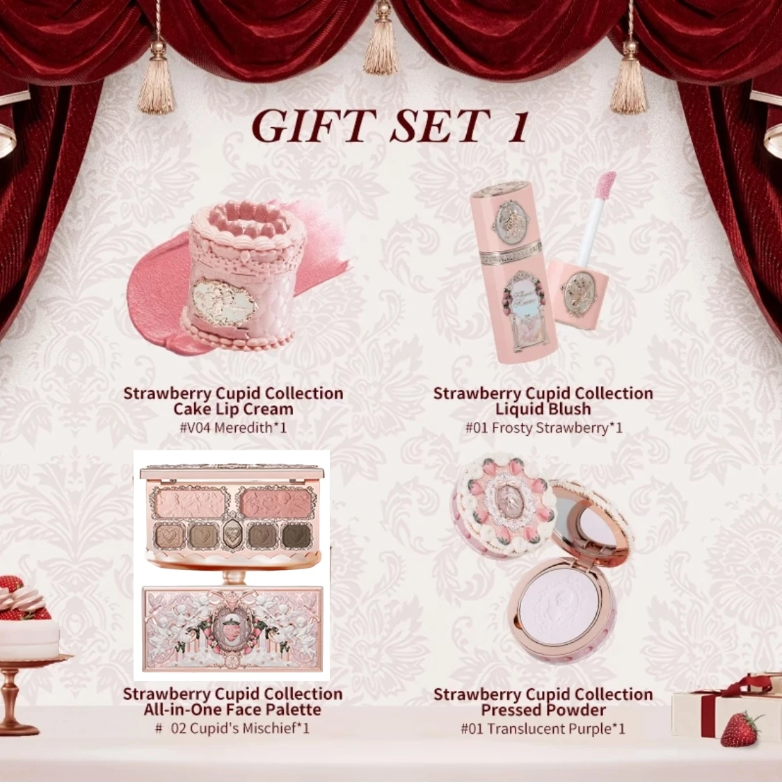 Flower Knows-Palette de fards à barrage en poudre, ensemble de maquillage, rouge à lèvres soyeux lisse, série Harvey Chi id, Jules Mud Velvet 256