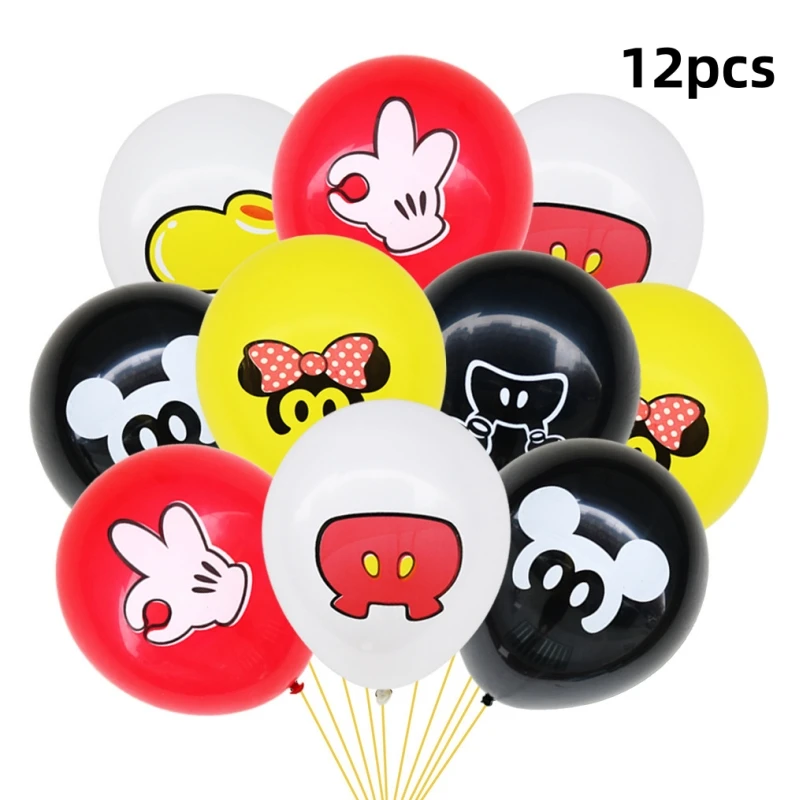 12 pieces/set of Disney Mickey and Minnie theme latex balloons for children's gatherings birthday parties balloon decoration