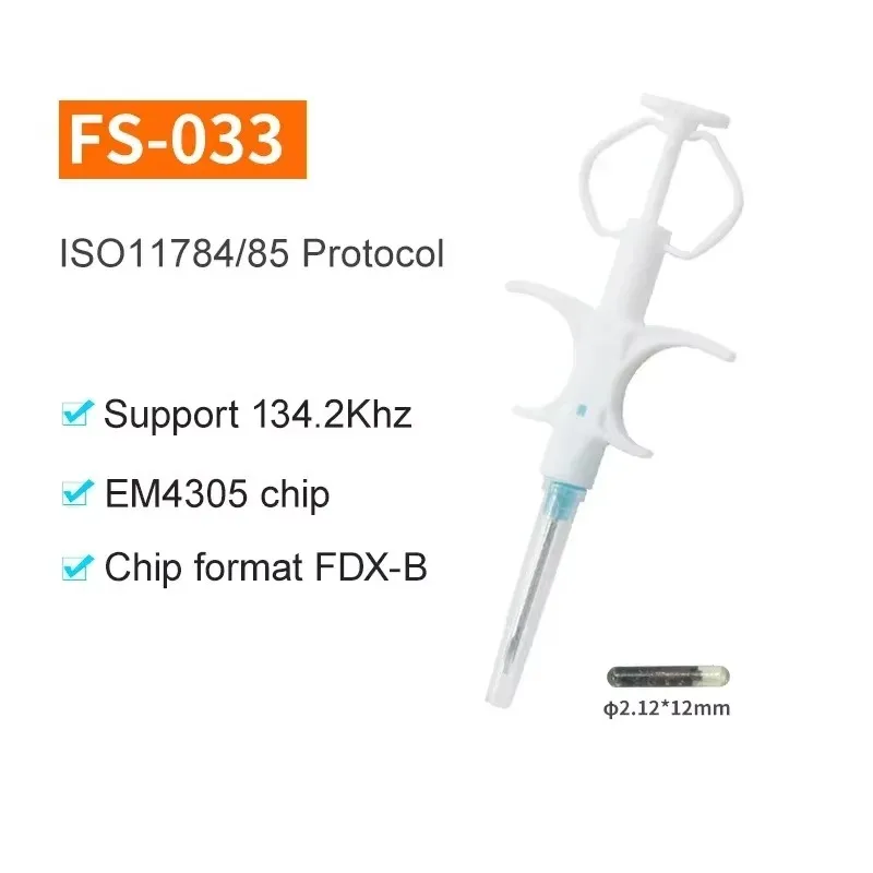 100 stks/pak Huisdier EM4305 Microchip 134.2 KHz FDX-B Dier ID Chip Dier Microchip Spuit Internationale Standaard