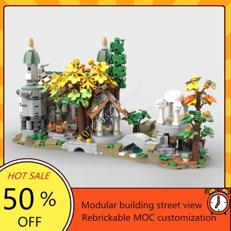 1188PCS 미니 리벤델 및 겨울 버전 모듈형 MOC 창의적인 거리 풍경 모델 맞춤 퍼즐 DIY 조립 모델 장난감 선물