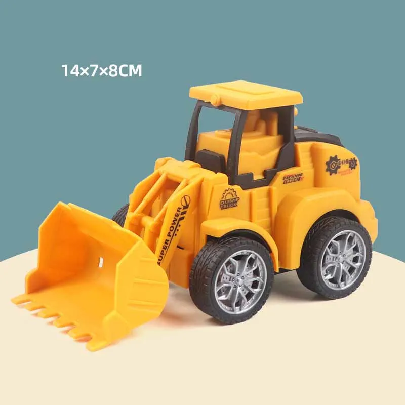 Jouets de voiture d'ingénierie de simulation d'inertie pour enfants, presse fœtale, ding, plastique, EbBulldozer, rouleau de route, jouets de puzzle pour garçons, cadeaux