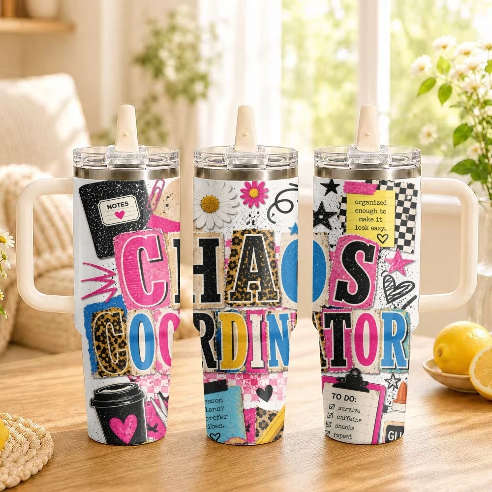 Gift for the Teacher Vacuum Flasks 40oz Thermal Tumbler with Handle Stainless Steel Vacuum Insulated Leak Proof Travel Mug