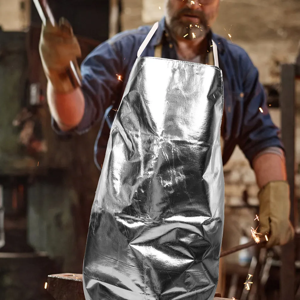 

Aluminum Foil Fireproof Apron Heat Resistant Industrial Protective Clothing High Temperature Insulation Safety Apron for Bbq