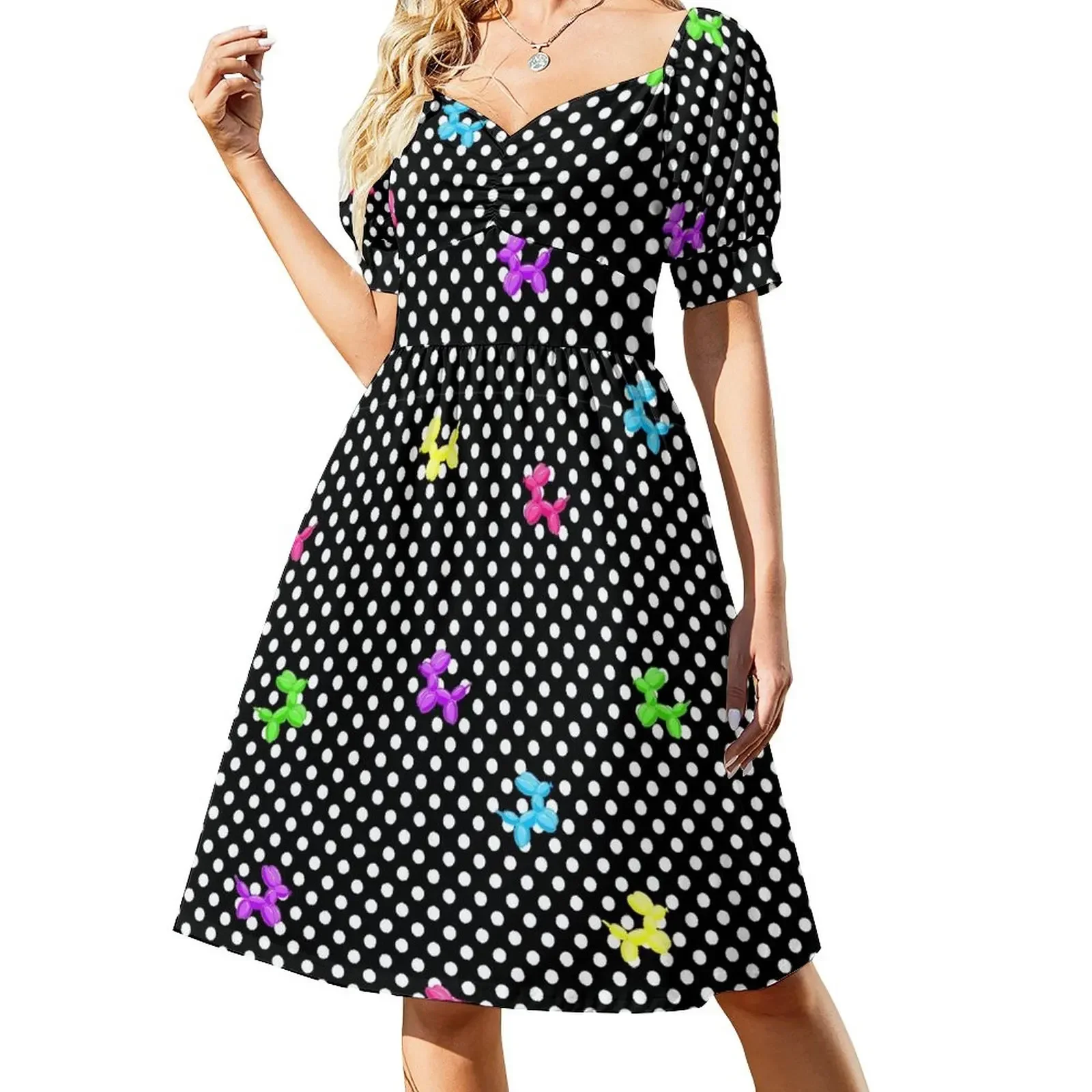 

Polka-Dog Balloon Dog in Rainbow Short-Sleeved Dress prom dresses summer dresses women 2025