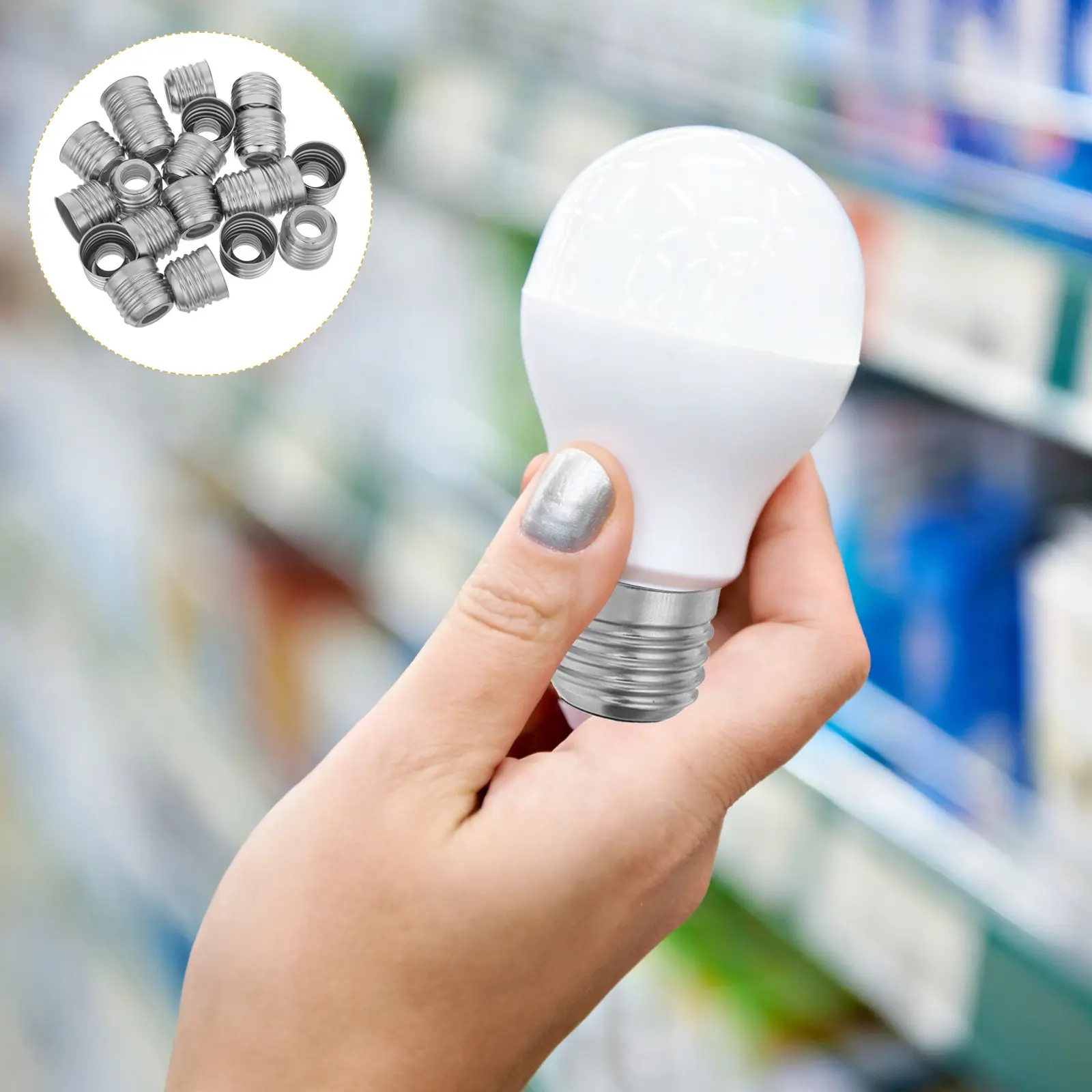 20pcs E27 to E14 Socket Adapter Light Bulb Socket Extender Lamp Base Converter Light Fixtures Accessories for Bedroom