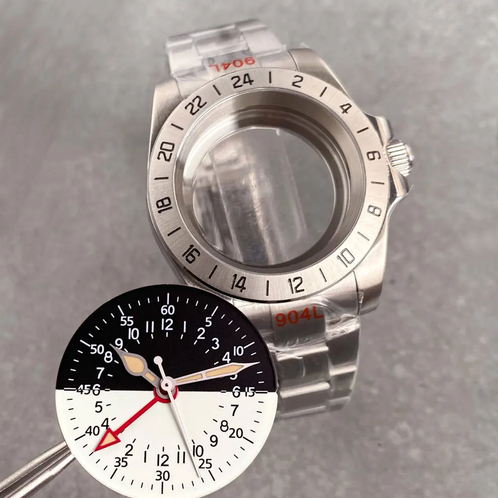 

39mm Fit NH34A NH34 GMT 200M Diving Watch Case Sapphire Glass Stainless Steel Bracelet 29mm Luminous Dial Hand Set Watch Part