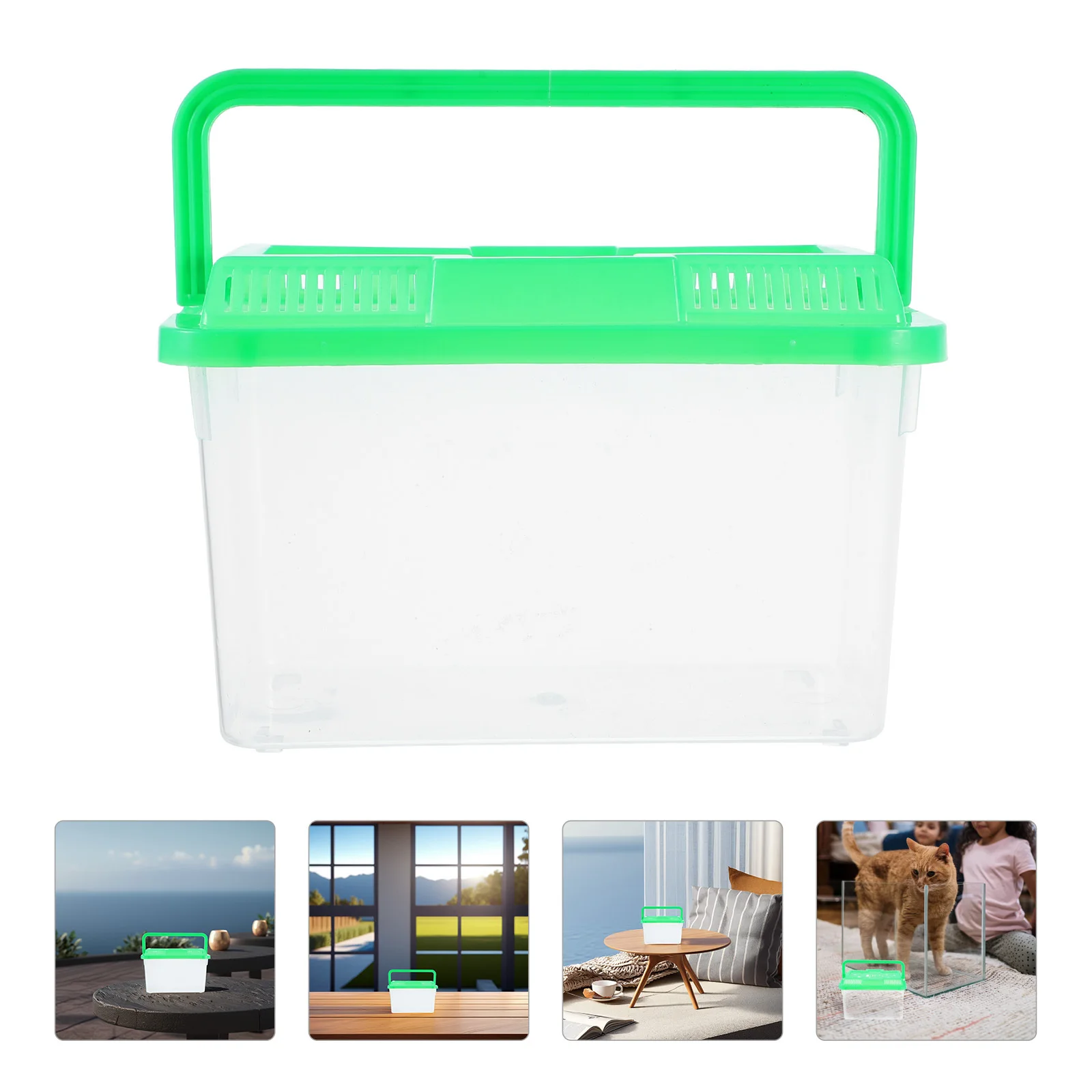 

Portable Mini Fish Tank Clear Pet Transport Box For Betta Hamster Turtle Reptile Small Aquarium Handheld Carrier Case
