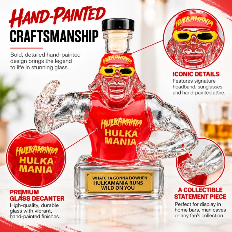 Creative Wrestler Shape Glass Decanter, Novelty Liquor Bottle Decorative Whiskey Container Unique Bar Display Collectible Gift