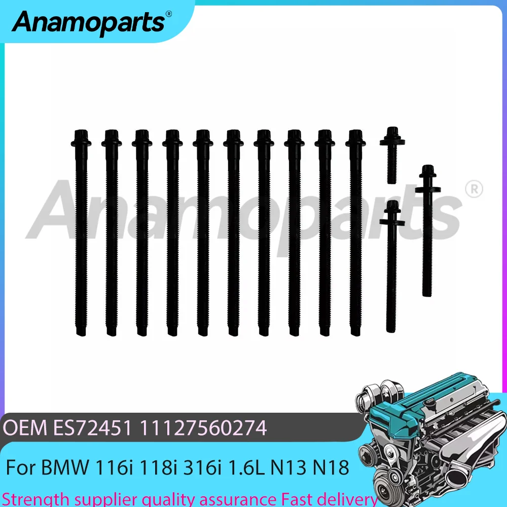 Juego de pernos de culata compatibles con GAS 1,4 1.6L L4 para BMW MINI 114i 116i 118i 120i OPEL GRANDLAND 1,4 1,6 L T N13 N18 2006-2024