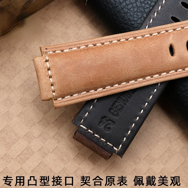 Genuine Leather Watch Strap for  Timex Tide T2n721 T2n720 Tw2t76500 Tide Series Men\'s Raised Mouth Watchband Accessories 16mm