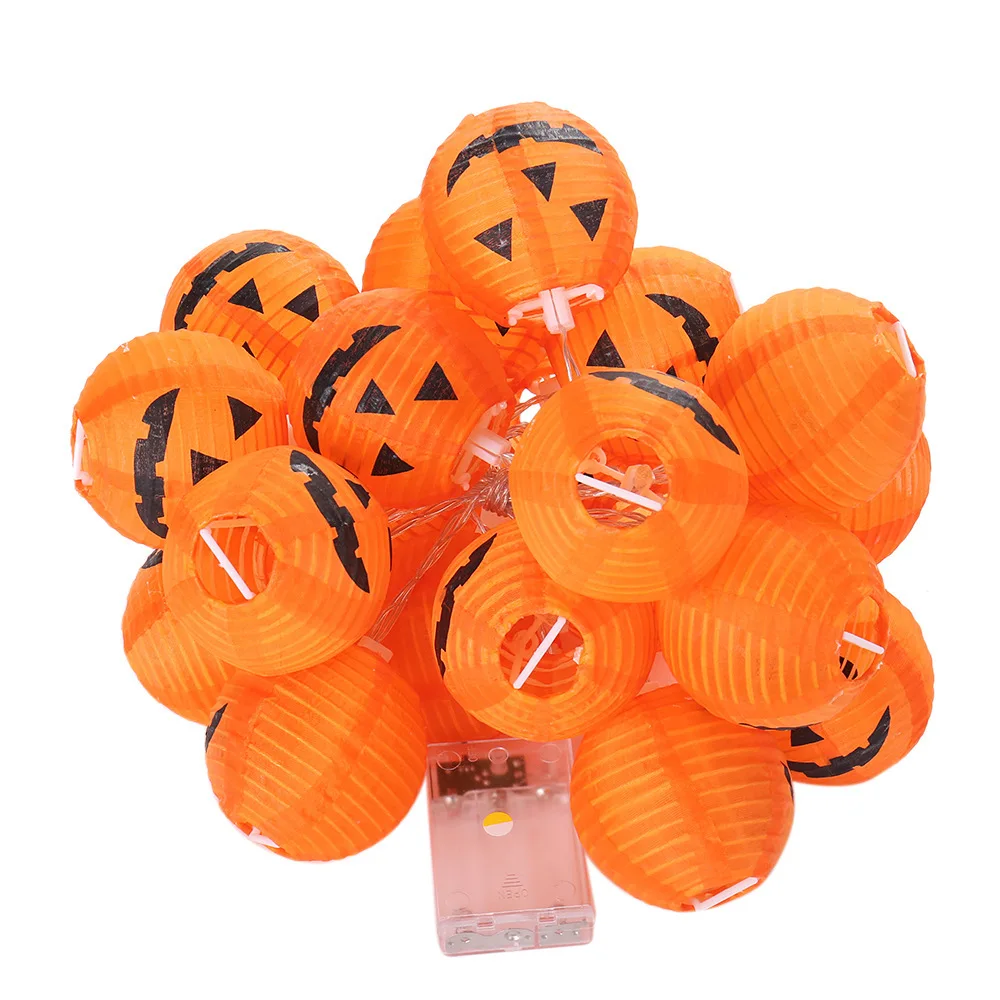 Halloween Pumpkin String Lights 6/10/20leds Battery Operated Orange Pumpkin Lanterns Lights for Indoor/Outdoor Halloween Decor