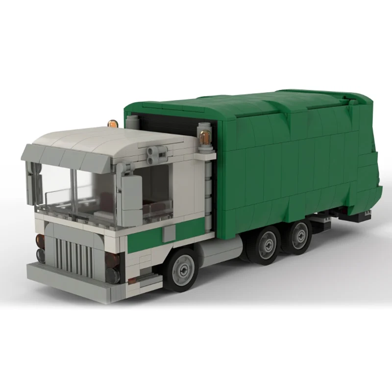 Model wyścigówki, klocki konstrukcyjne MOC, klasyczny śmieciarka miejska, modułowa technologia, prezent świąteczny dla dzieci, zestaw do składania.