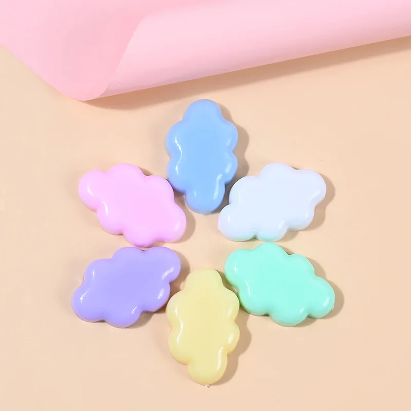 Macaroon Cartoon Resin Cloud DIY Craft Material, Miniature Accessories, Scrapbooking Embellishment, Flatback Charm, Supplies, 10