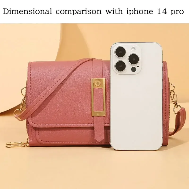 Sac de téléphone portable en matériau PU pour femme, petit sac carré, sac initié rétro Chimand, à la mode et multifonctionnel