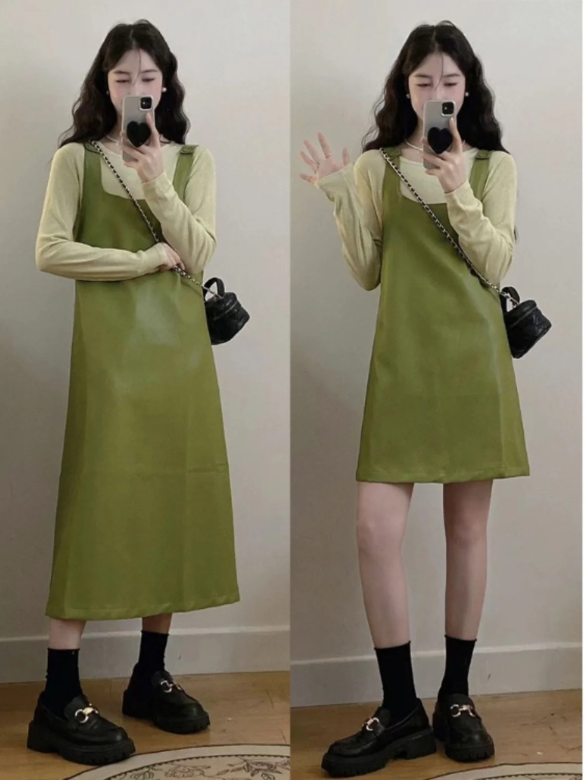 

Комплект женской модной одежды больших размеров: осенне-зимнее платье А-силуэта, стройнящий костюм-двойка из хлопка с длинным рукавом и круглым вырезом, скрывающий недостатки фигуры