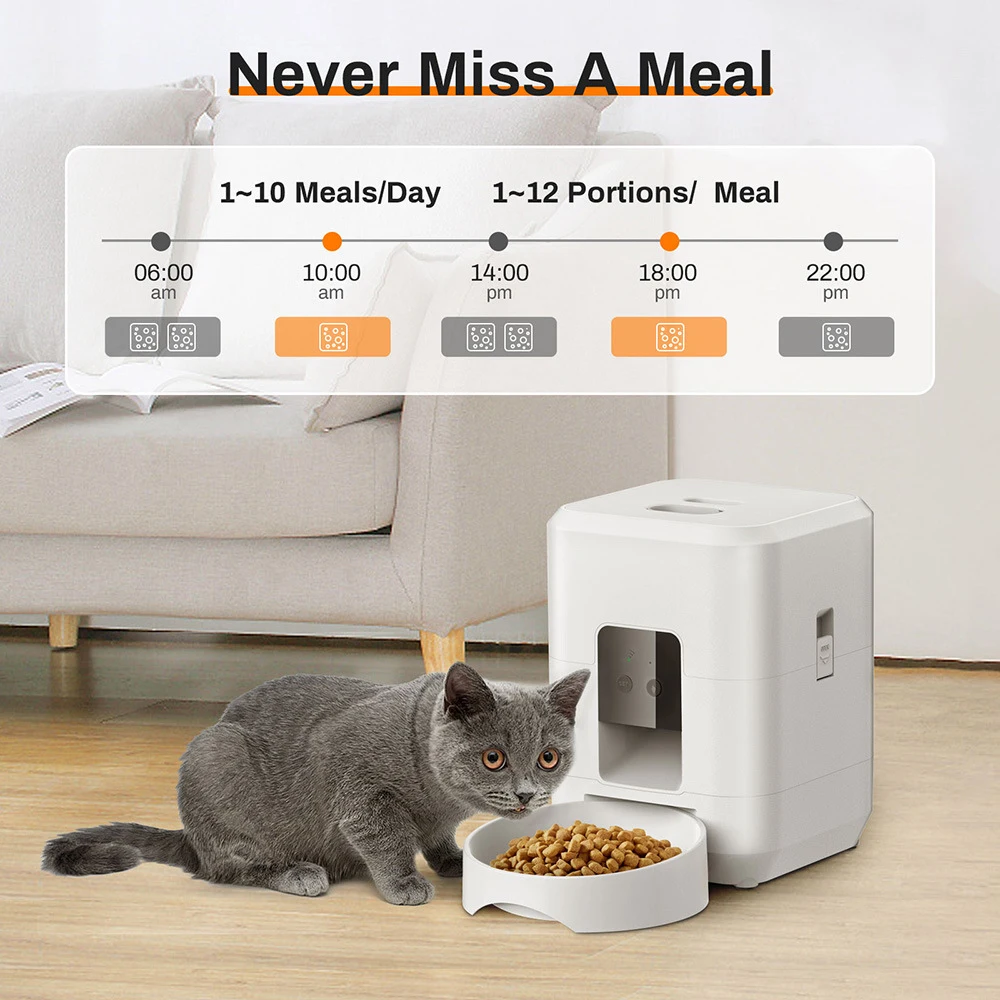 2L Pet Feeder Timing Smart Automatic Dog Pet Feeder For Cats Dog Button WIFI APP Intelligent Dry Food Dispenser Dog Bowl image 2