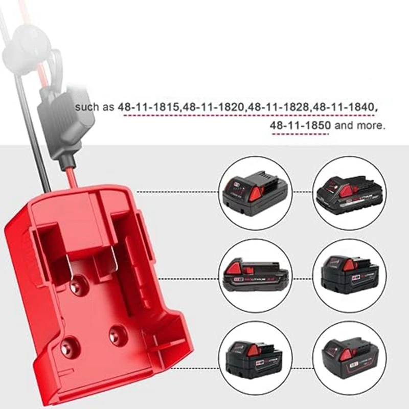 2 Packs Power Wheels Adapter For Milwaukee M18 Battery Adapter Power Wheels Battery Converter Kit With Fuse Durable