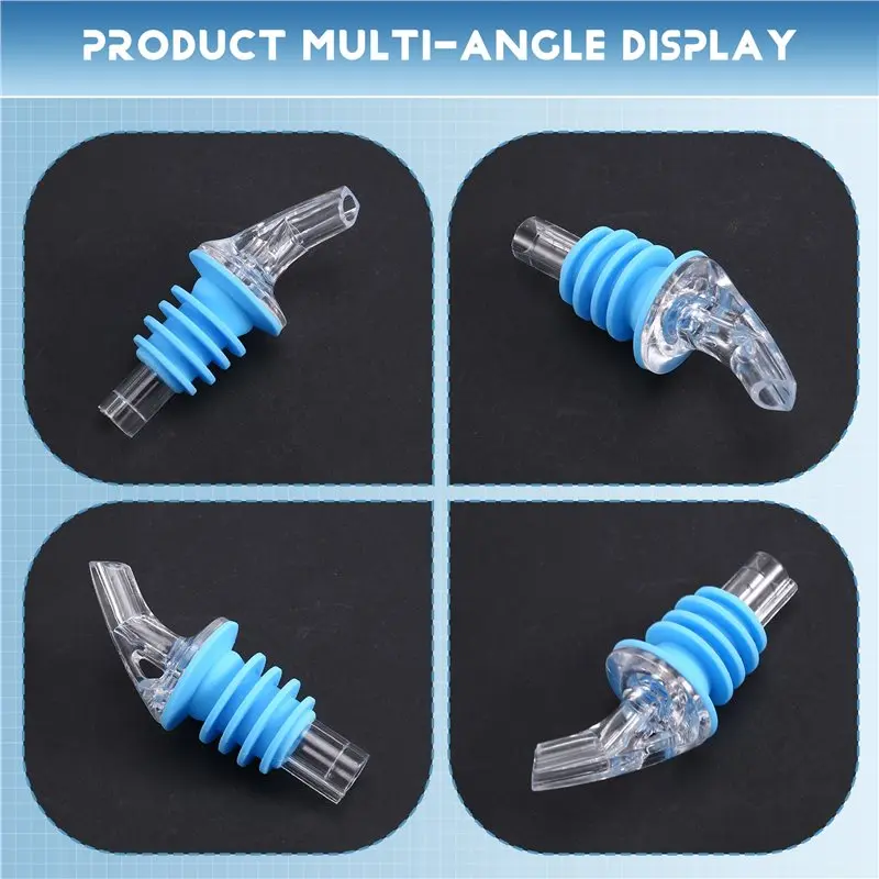 A98E-Universal Wide-Neck Pouring Spout Set Of 8, Pourers For Bars& Home Use, Essential Accessory For Bar Mixer Tools Mixing