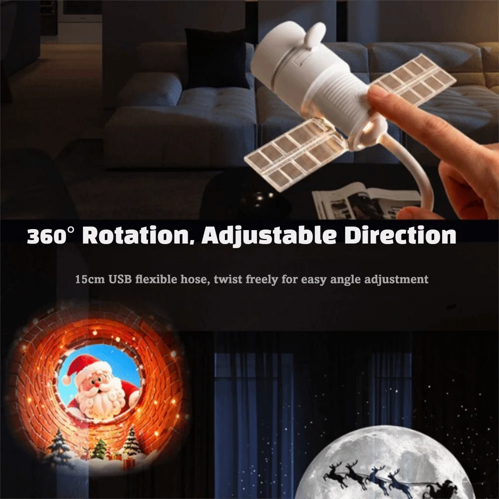 LED Star Projector Adjustable Focus USB Powered Projection Lamp Starry Sky 360 Degree Rotation Atmosphere Lamp Bedroom