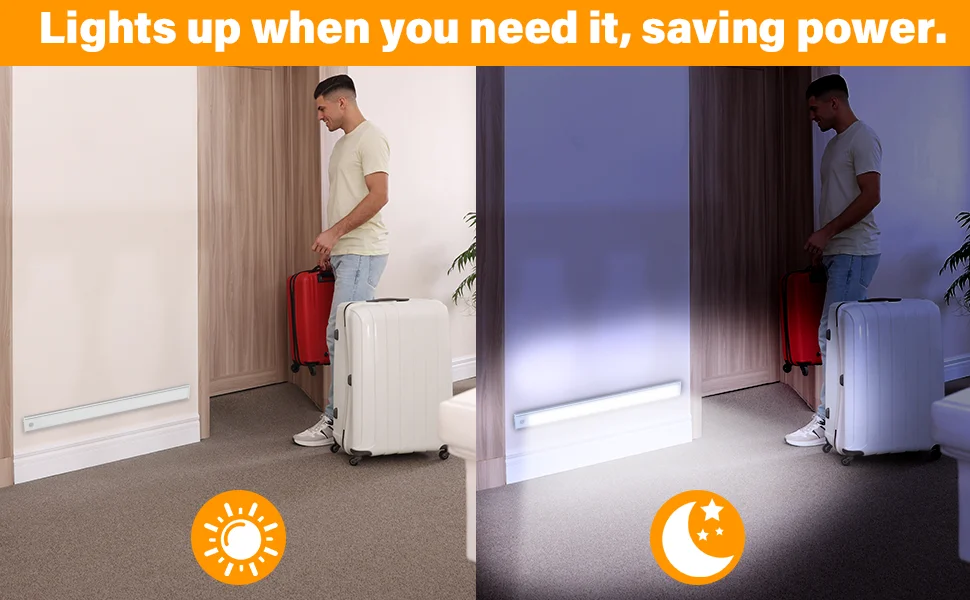Night Light Motion Sensor Led USB Rechargeable Motion Detector Cabinet Lights 3 Colors In One Lamp Bedroom Kitchen Decor