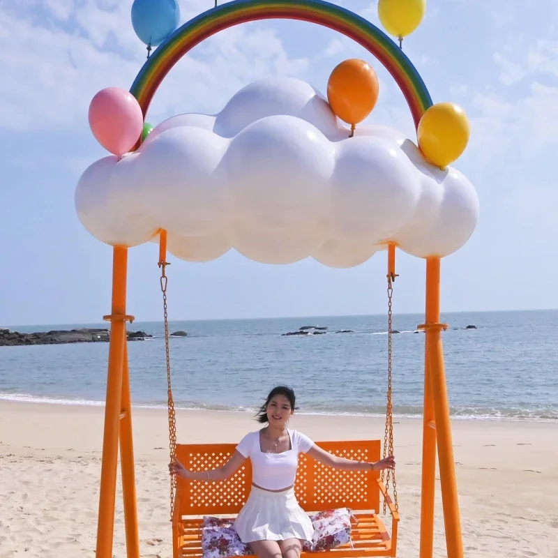 

Cloud swing seat fiberglass sculpture decorative ornament