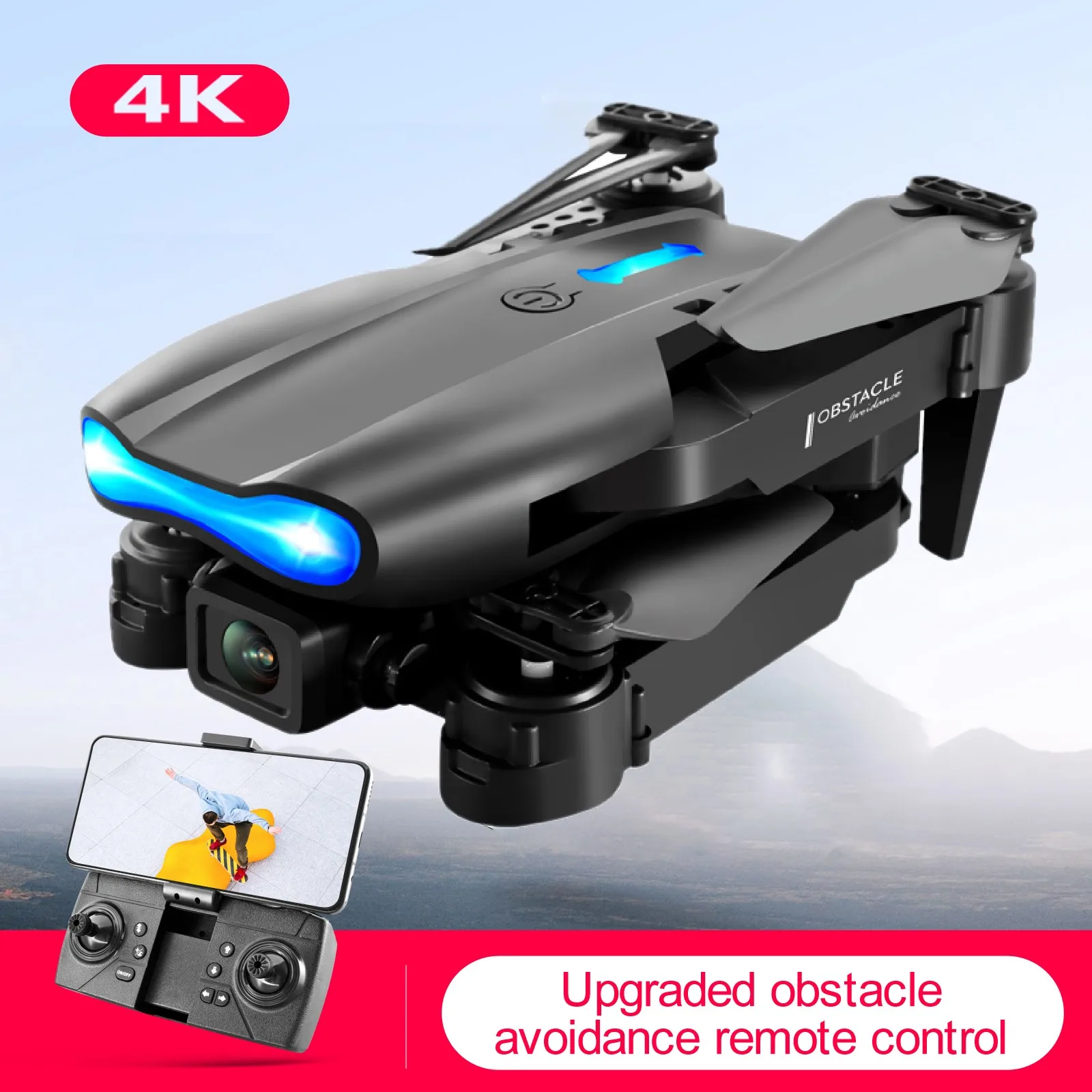 

Newest E99 K3 Mini Drone 4K Professional Dual HD Camera Three Sided Obstacle Avoidance WiFi FPV Foldable Quadcopter Kids Toys