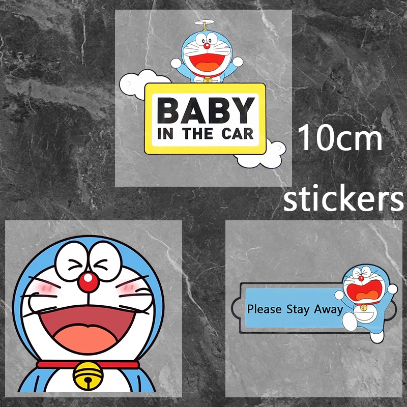 

Doraemon Car Patch Stickers Kawaii Slogan Decor Glass Windows Water Cup Waterproof Decor Sticker Decals Exquisite Paster Gift