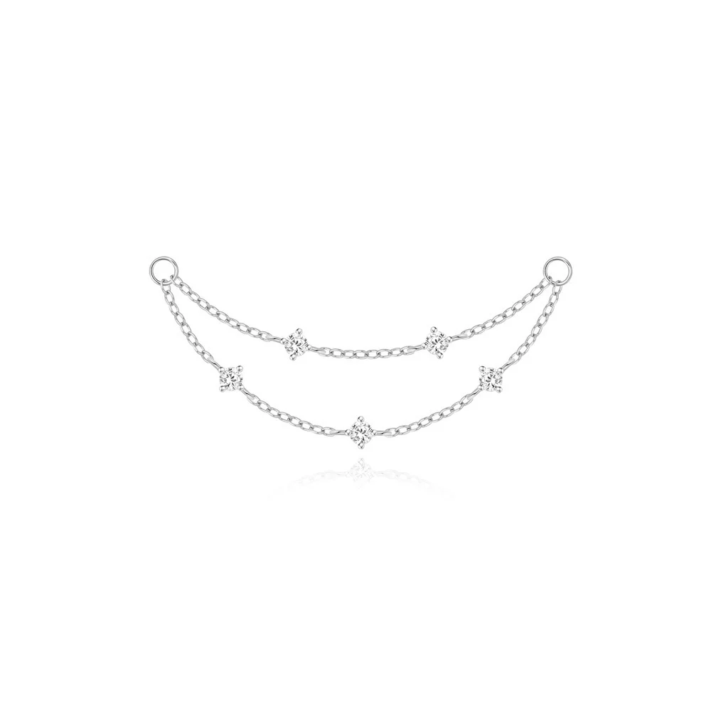 AIDE 1 Stück 925 Sterling Silber Ersatzteile Ketten Teil für Ohrstecker Piercing Creolen Tropfenohrring Damen Edlen Schmuck Geschenk