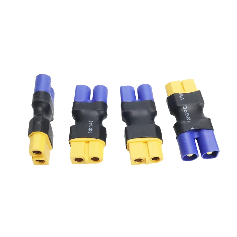 Convert XT60 To Deans, EC5 or EC3, Compatible with Most LiPo Batteries Chargers ESC for Drone FPV RC Battery Connector Adapter