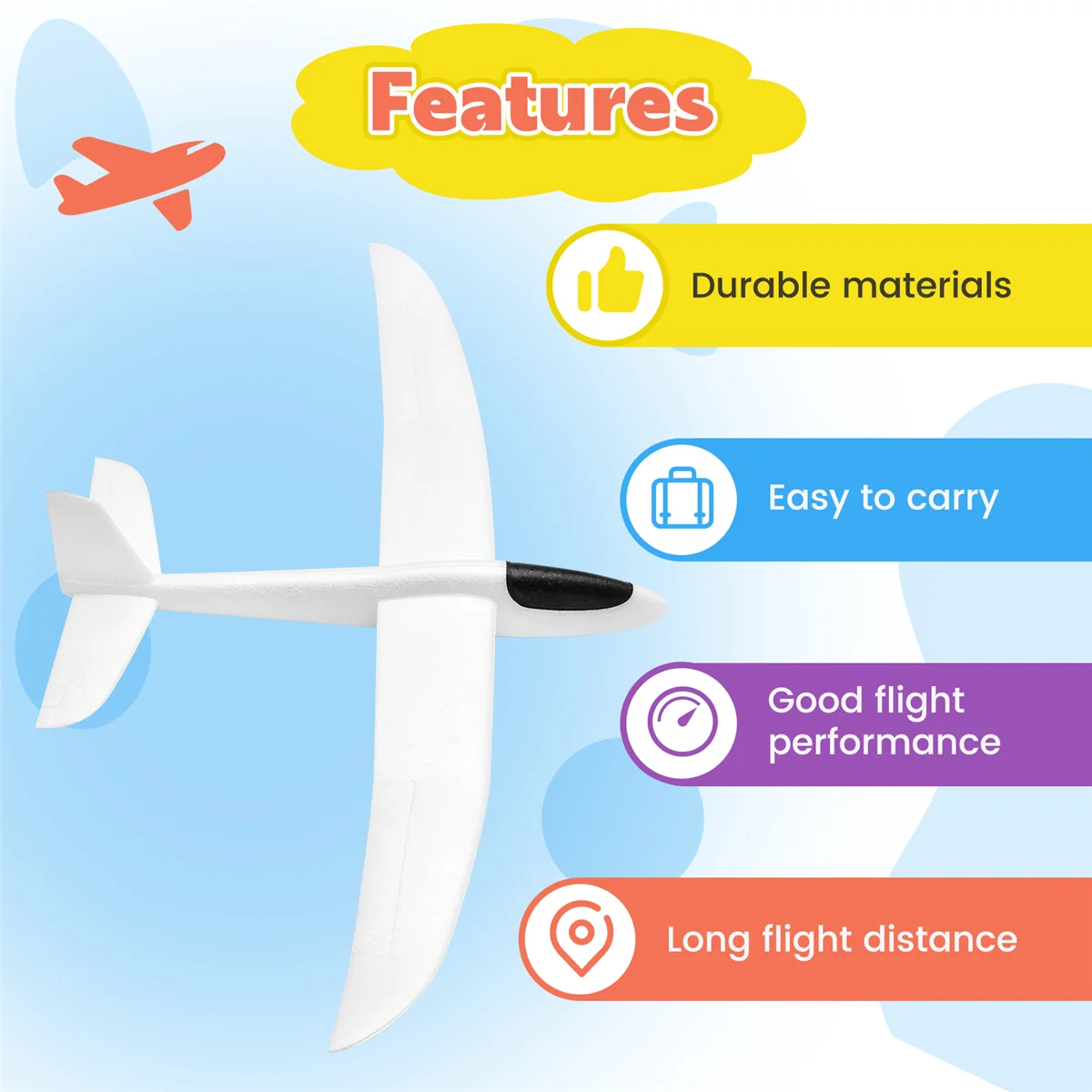 طائرة رمي يدوية من إسفنج EPP مقاس 99 سم (ملصق) 706
