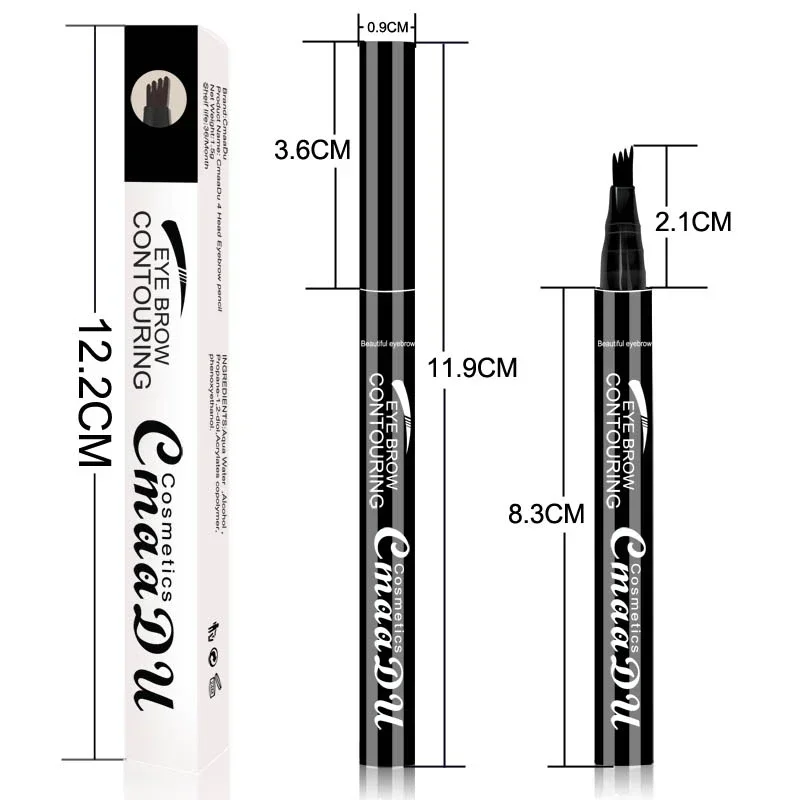 1 PC Microblading Tattoo Eyebrow Pencil Waterproof Fork Tip Eyebrow Liquid Eyebrow Pen Shades Eye Pencil Charm Makeup Cosmetics