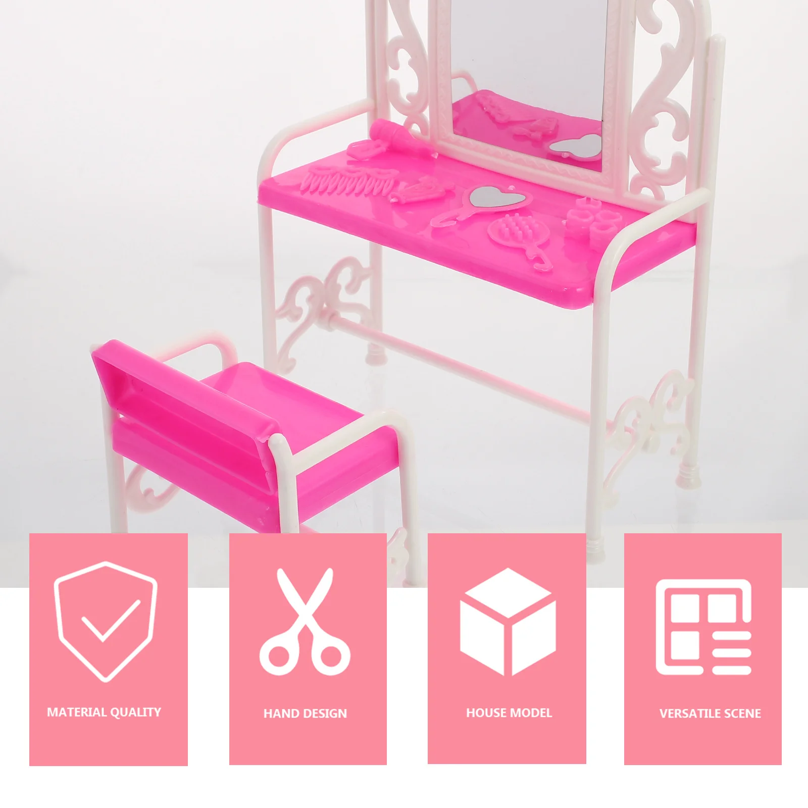 مجموعة واحدة من ملحقات أثاث المنزل الصغير، طاولة تزيين صغيرة، مواد عالية الجودة، ليس من السهل تشويه الحرفية الدقيقة للمنزل #6