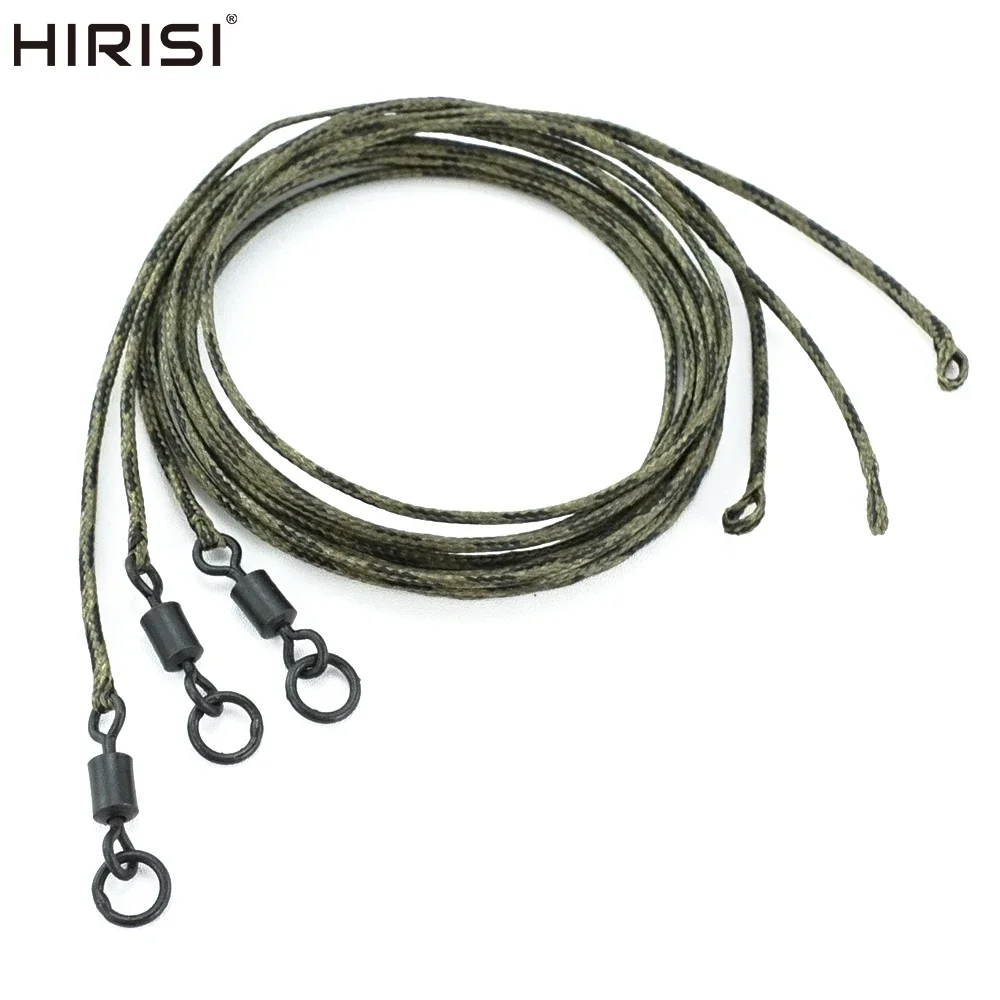 Hirisi 3pcs Carp Fishing Line Ready Leadcore 45lb Quick Change Swivel Helicopter Rigs Ready Tied Rig Fish Accessorie LC213