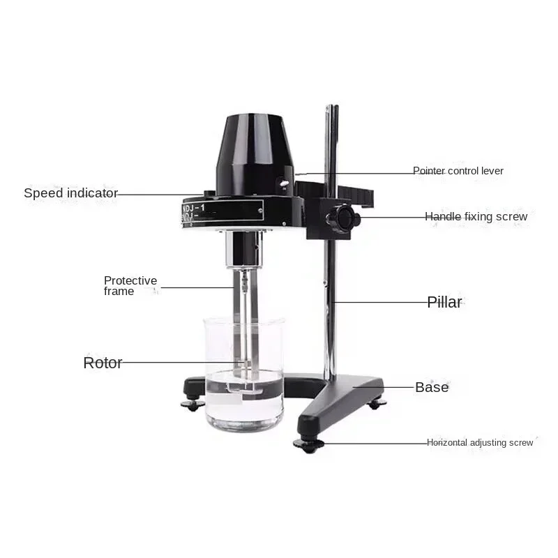 Best Seller First Cross Border Goods Portable Tester Ndj-1 Rotational Viscometer With 1-4# Spindle Portable Tester 110/220V