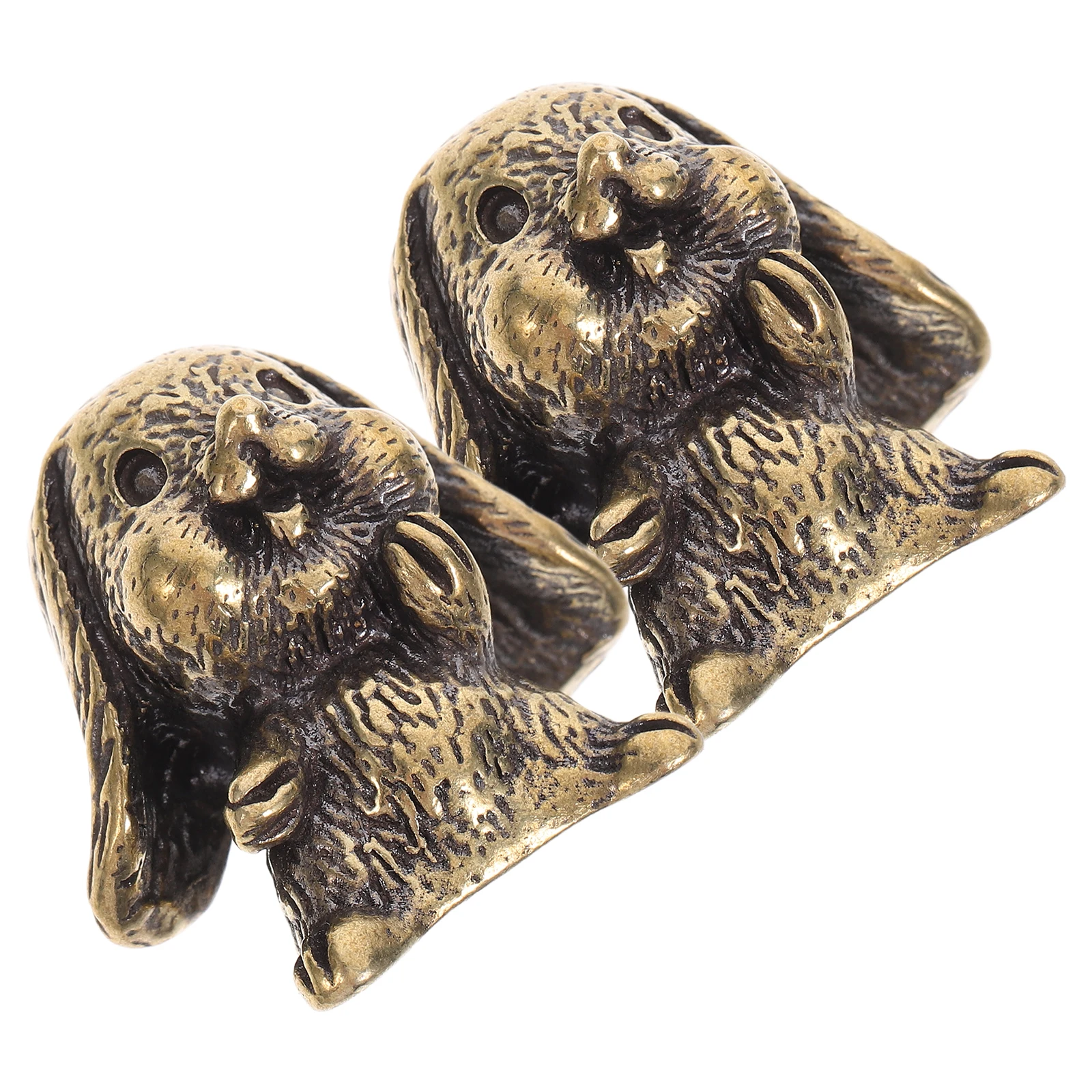 2 قطعة اكسسوارات مقبض الباب الإبداعية تدلى الأذن أرنب النحاس مقابض كابينة درج خمر يسحب الحيوان بوهو مضمد الأجهزة